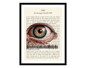 1984 - Art Print - Unique Gift for George Orwell Book Lovers - Vintage Style Poster - Trendy Retro Wall Art Decor - S - XXL (A-CO 044)