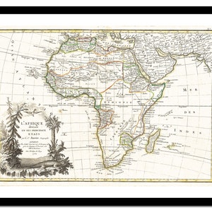 Alte Landkarte Afrika 1762 - Art Print - Vintage Poster - Antikes altes Bild - Retro Wandkunst Dekor - S - XXL MAF011