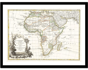 Old Map of Africa 1762 - Art Print - Vintage Poster - Antique Old Picture - Retro Wall Art Decor - S - XXL MAF011