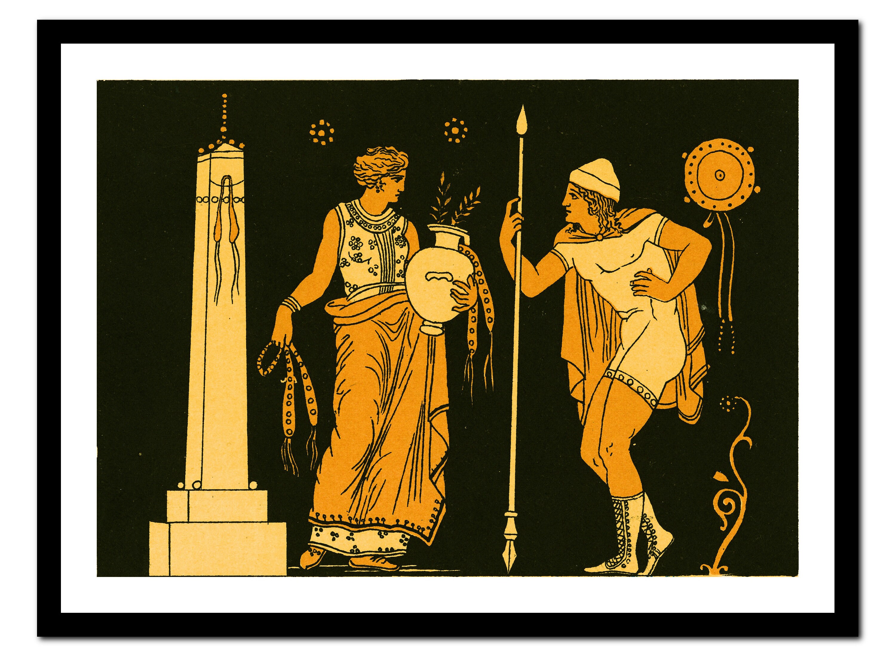 ギリシャ美術プリント - 古代神話の神々の絵画 - ヴィンテージポスター