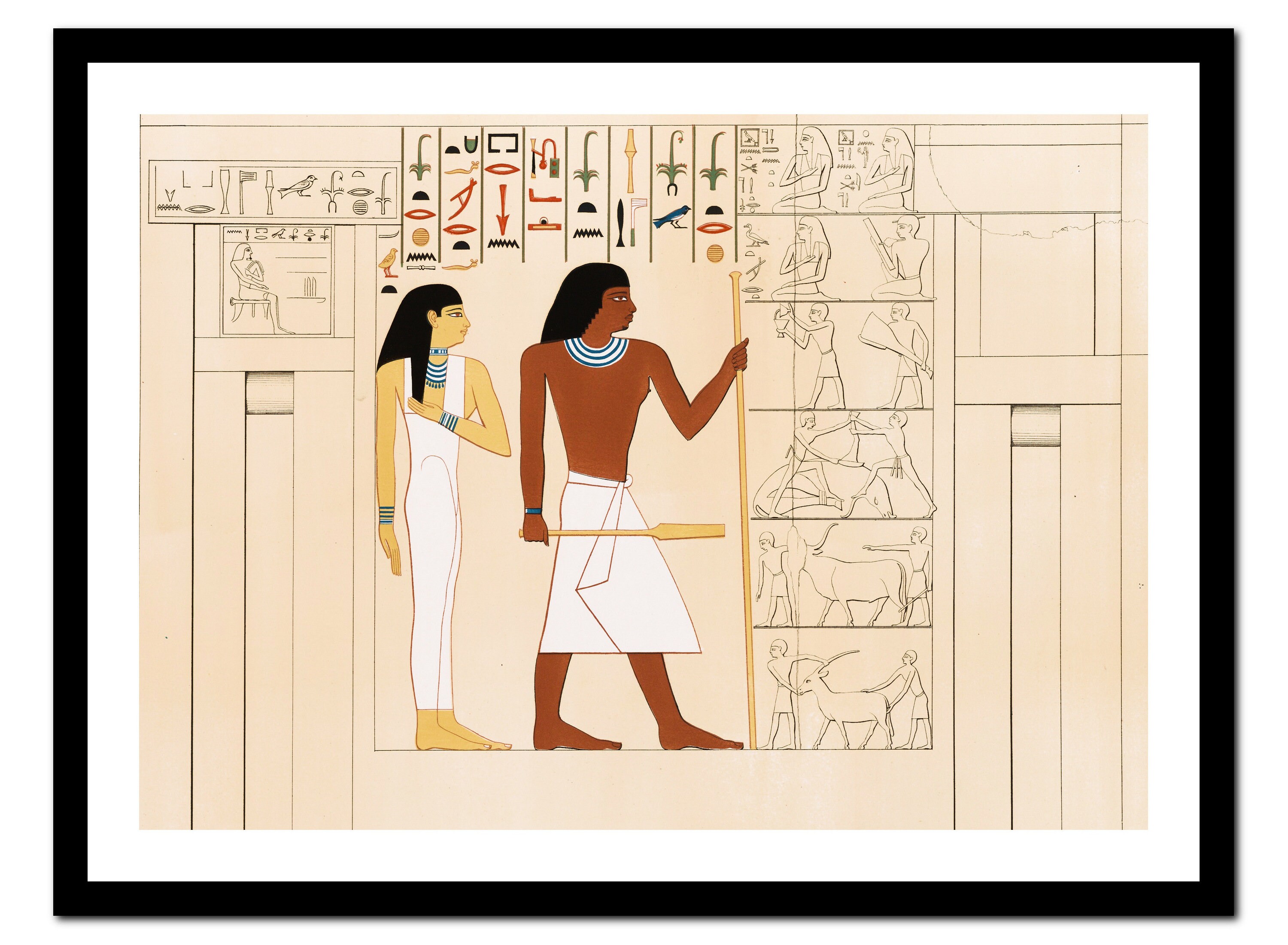 Egyptian Art Print - Ancient Pyramid God Painting - Vintage Poster ...