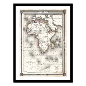 Alte Landkarte Afrika 1852 - Art Print - Vintage Poster - Antikes altes Bild - Retro Wandkunst Dekor - S - XXL MAF005