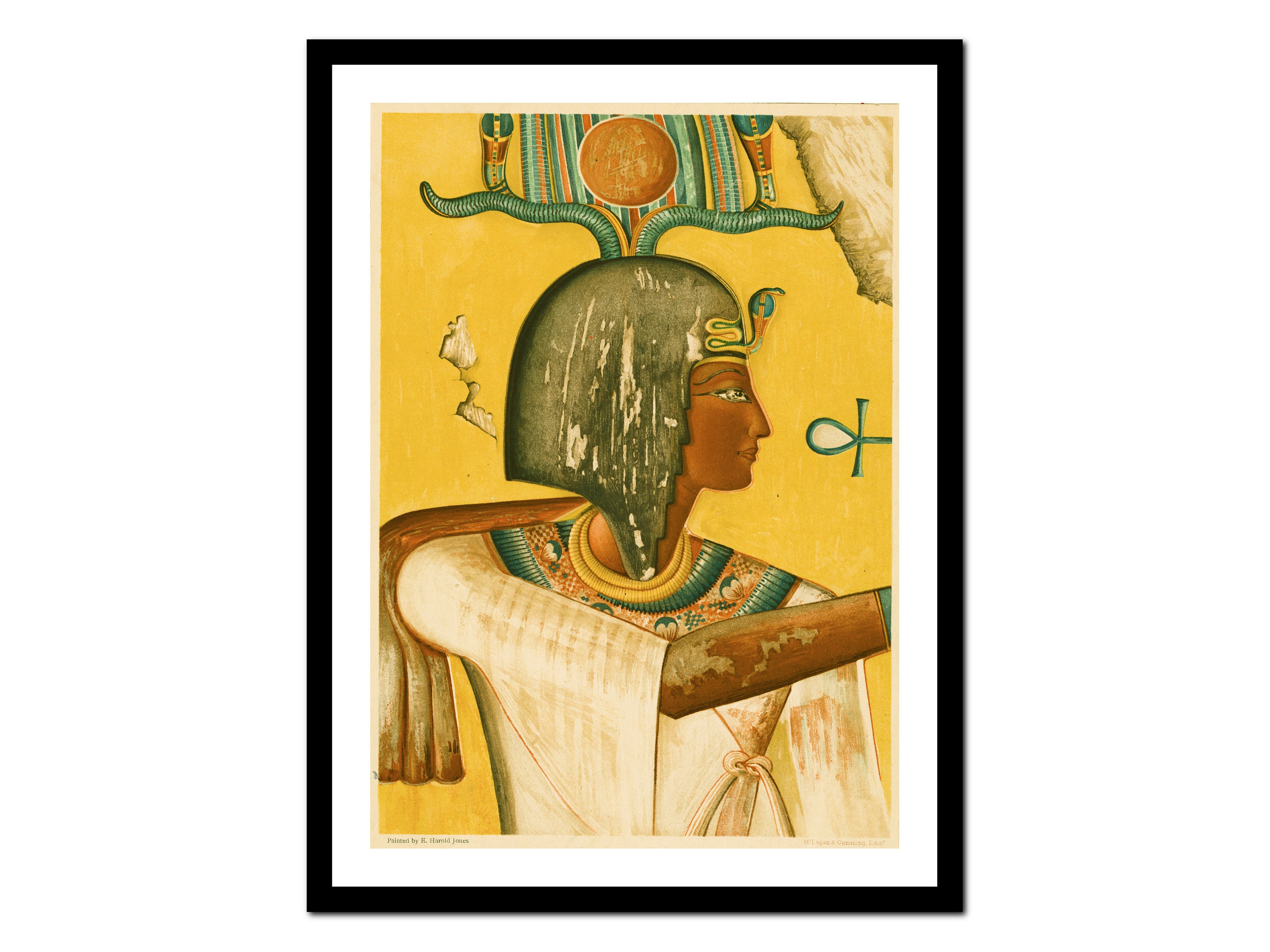 Egyptian Art Print - Ancient Pyramid God Painting - Vintage Poster ...