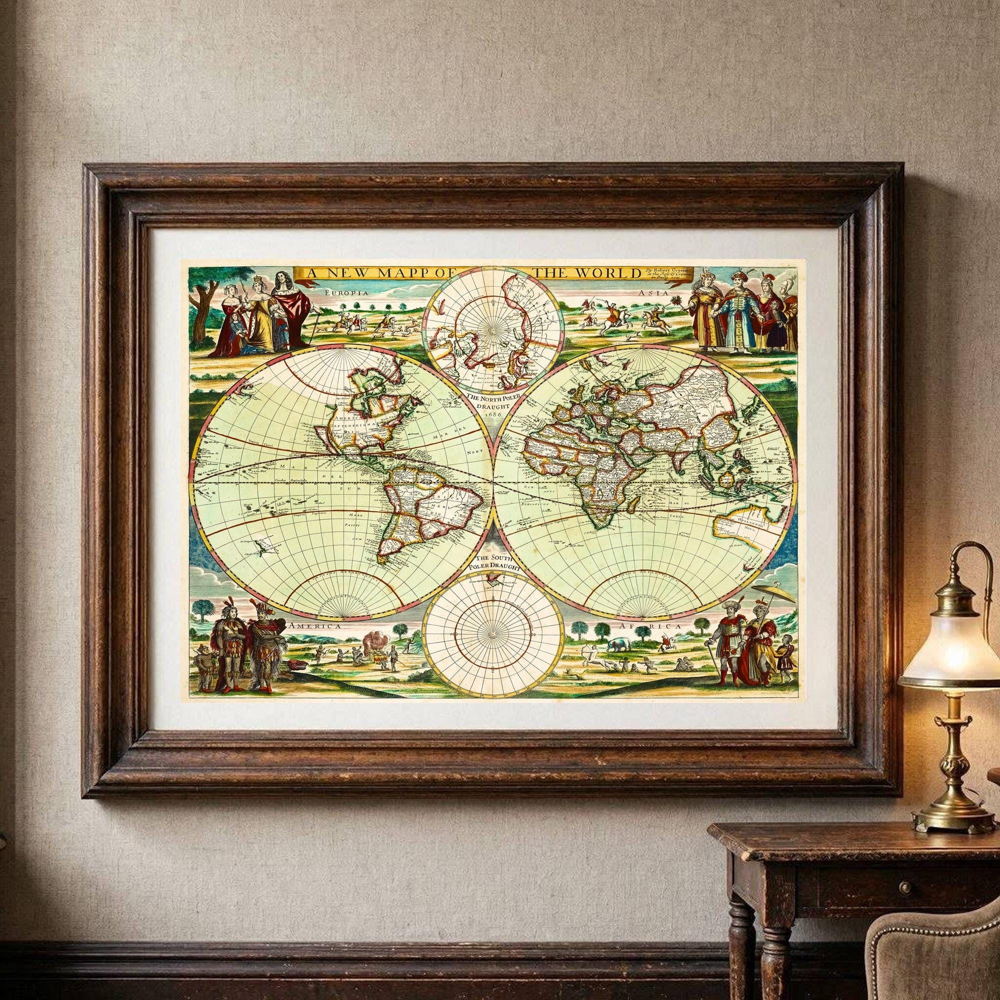 Antique アンティーク 世界地図 木製 額 スペイン製 楽天市場】世界
