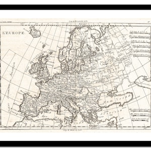 Alte Landkarte Europa 1780 - Kunstdruck - Vintage Poster - Antikes altes Bild - Retro Wandkunst Dekor - S - XXL MEU003