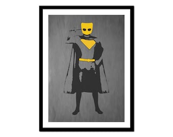 Gay LGBT Art Print - Black Yellow Artwork Painting - Super Hero - Modern Abstract Picture Poster - Contemporary Wall Art Decor  (A-CO 011)