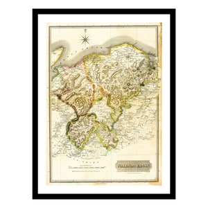 Stara mapa Nairn Elgin Szkocja Wielka Brytania 1832 - Wydruk artystyczny - Plakat w stylu vintage - Stary antyczny obraz - Dekoracja ścienna w stylu retro - S - XXL MUK093