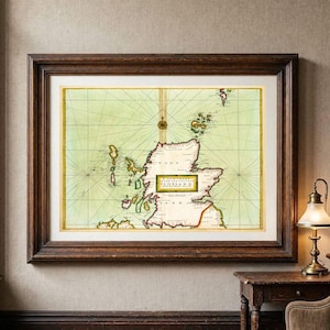 Scotland North Sea 1702 - Old Map Art Print - Antique Nautical Chart - Sea Ship Travel Decor - Historical Wall Art MSM001