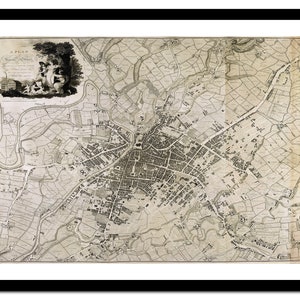Alte Landkarte von Manchester England UK Europa 1794 – Kunstdruck - Vintage Poster – Antik altes Bild – Retro Wandkunst Dekor – S – XXL MUK035