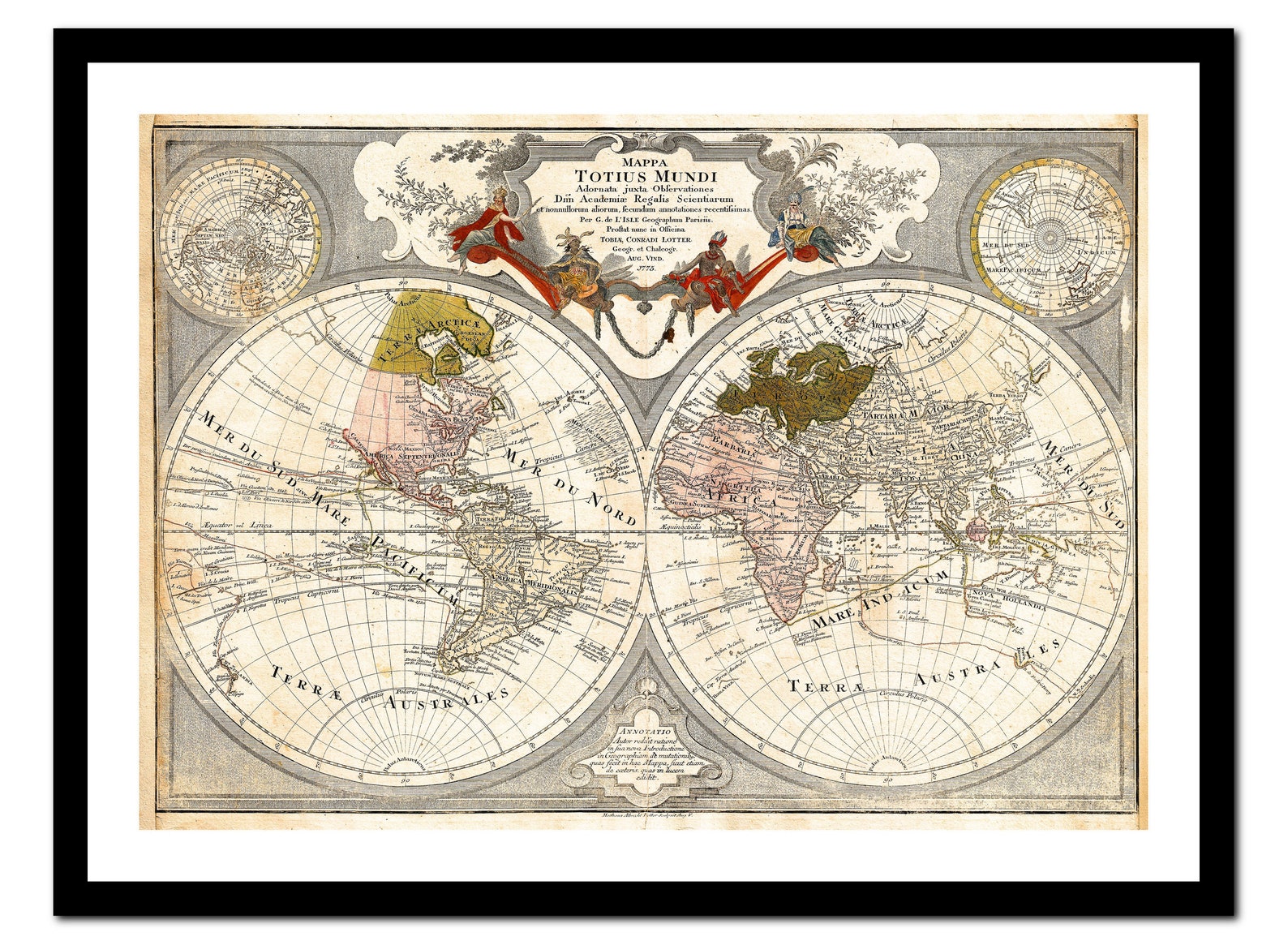 WELT alte Karte Druck 1775 historische antike Karte der Welt | Etsy