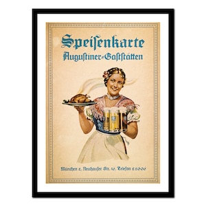 Impresión de arte de cocina - Letreros publicitarios alemanes - Cartel vintage - Imagen antigua antigua - Decoración de arte de pared retro - A5 A4 A3 A2 A1 A0 (A-ki 068)