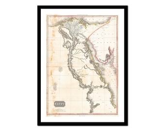 Old Map of Egypt Africa 1818 - Art Print - Vintage Poster - Antique Old Picture - Retro Wall Art Decor - S - XXL MAF008