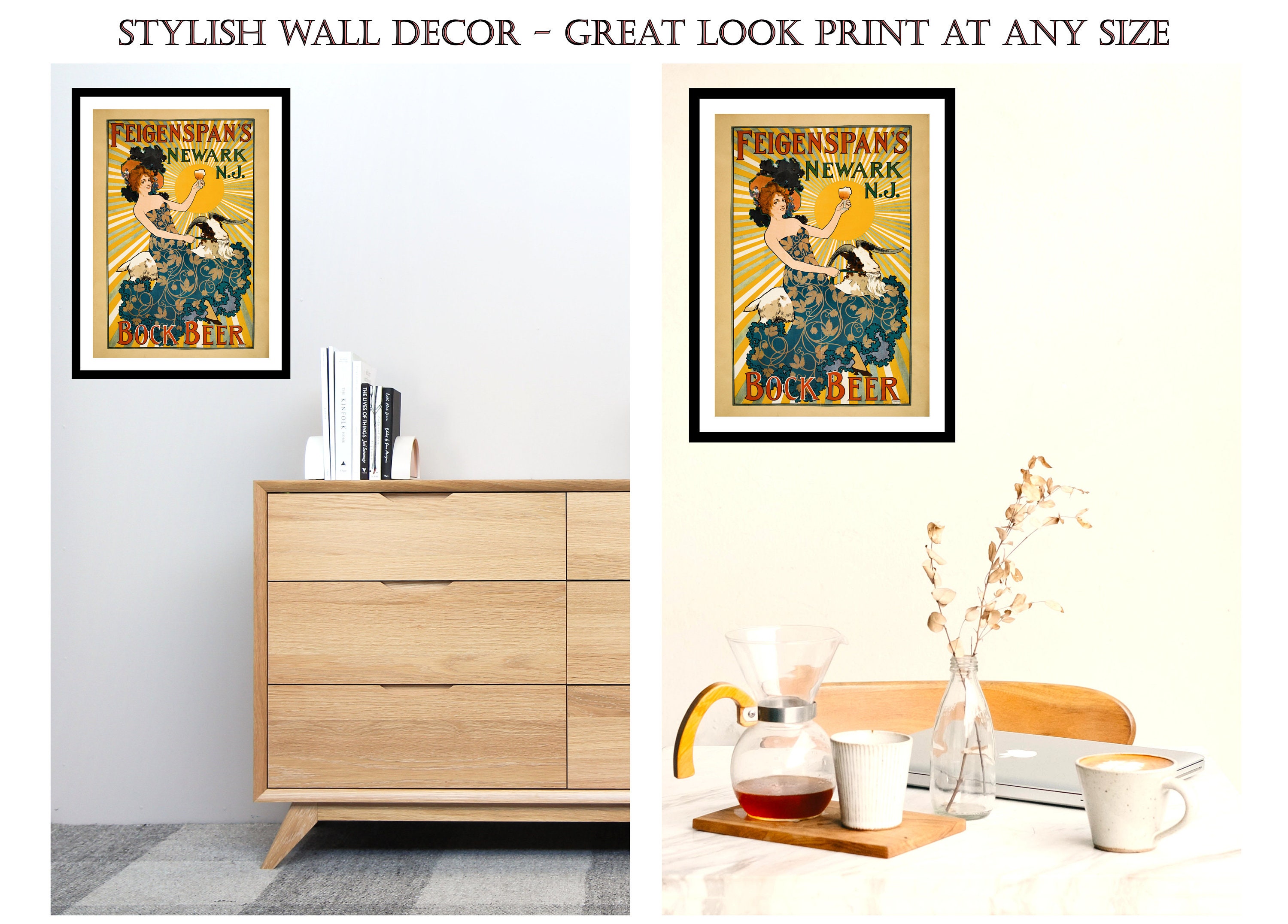American Art Print Art Deco Advertising Vintage Poster Antique Old ...