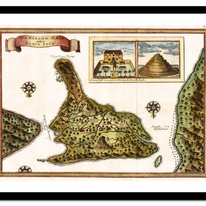 Ancienne carte de Bali Indonésie Asie 1760 - impression d'art - affiche vintage - tableau ancien antique - art déco mural rétro - S - XXL MAS013