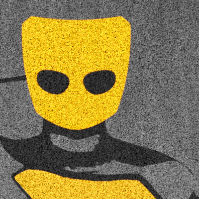 Gay LGBT Art Print Black Yellow Artwork Painting Super Hero Modern