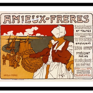 Stampa d'arte francese - Pubblicità in stile Art Nouveau - Poster vintage - Vecchia immagine antica - Decorazione artistica da parete retrò - A5 A4 A3 A2 A1 A0 (P-fr 013)