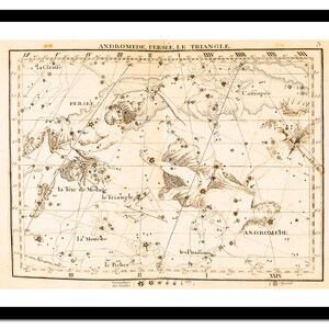 Alte Karte von Andromeda Perseus 1795 - Astronomie Kunst Druck - Vintage Poster - Antikes altes Bild - Retro Wand Kunst Dekor - S - XXL MAA005