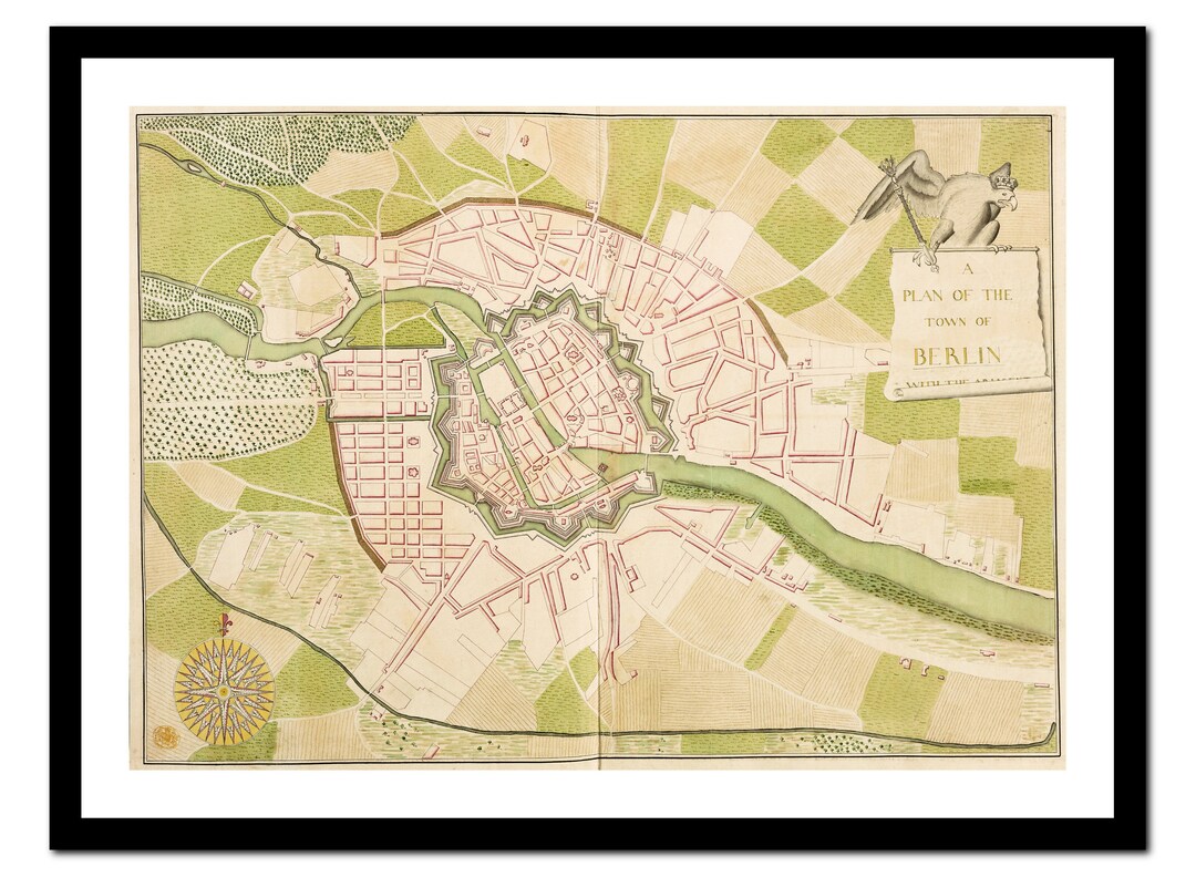 Old Map of Berlin Germany Europe 1740 - Art Print - Vintage Poster ...