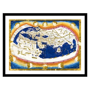 Alte Karte von Ptolemäus Welt 1467 - Kunstdruck - Vintage Poster - Antik altes Bild - Retro Wandkunst Dekor - S - XXL MWO015