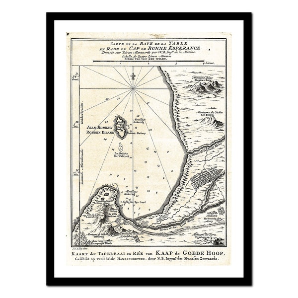 Old Map of Cape of Good Hope Africa 1773 - Art Print - Vintage Poster - Antique Old Picture - Retro Wall Art Decor - S - XXL (M-af 010)