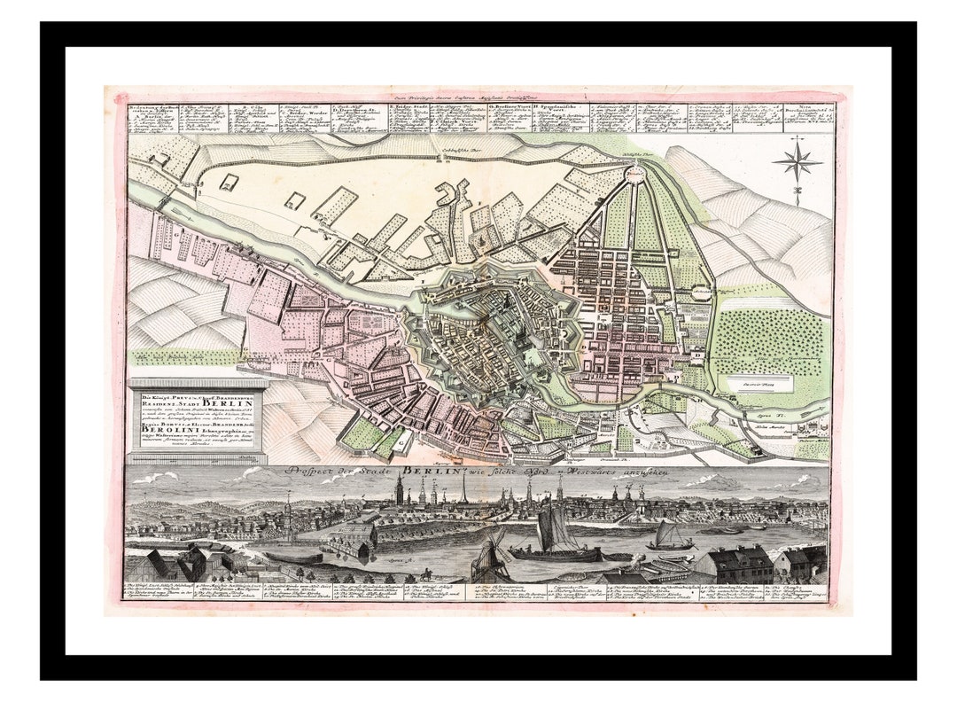 Old Map of Berlin Germany Europe 1716 - Art Print - Vintage Poster ...