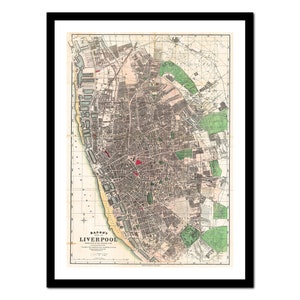 Alte Landkarte von Kings Cross England UK Europa 1890 - Kunstdruck - Vintage Poster - Antik altes Bild - Retro Wand Kunst Dekor - S - XXL MUK007