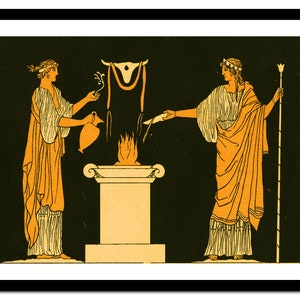 Lámina de arte griego - Pintura de un dios de la mitología antigua - Póster vintage - Imagen antigua - Decoración de pared retro - S - XXL (A-GR 002)