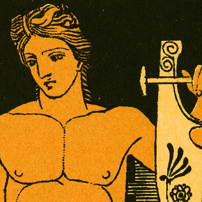 Greek Art Print Ancient Mythology God Painting Vintage Etsy