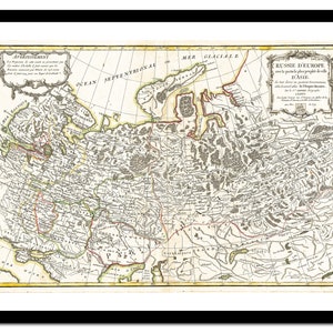 Ancienne carte de l'Asie de l'ouest de la Russie 1775 - impression d'art - affiche vintage - tableau ancien antique - art déco mural rétro - S - XXL MRU001
