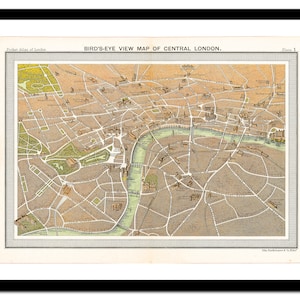 Ancienne carte de Londres, Angleterre, Royaume-Uni, Europe 1904 - impression d'art - affiche vintage - tableau ancien antique - art déco mural rétro - S - XXL MUK005
