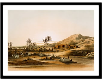 African Art Print - Landscape Nature Oil Painting - Vintage Poster - Antique Old Picture - Retro Wall Art Decor - S - XXL  (A-AF 007)