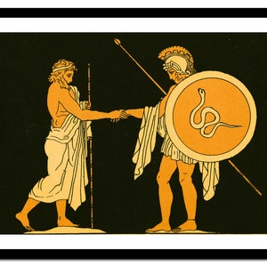 Impresión de arte griego - Pintura de Dios de la mitología antigua - Póster vintage - Imagen antigua - Decoración de arte de pared retro - S - XXL (A-GR 006)