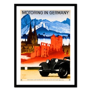 Poster di viaggio in Germania - Stampa d'arte vintage - Vecchia immagine antica - Decorazione d'arte da parete retrò - A5 A4 A3 A2 A1 A0 (P-tr 017)