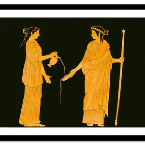 Impresión de arte griego - Pintura de Dios de la mitología antigua - Póster vintage - Imagen antigua - Decoración de arte de pared retro - S - XXL (A-GR 003)