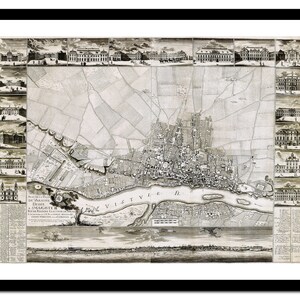 Vieille carte de Varsovie Pologne Europe 1762 - impression d'art - affiche vintage - tableau ancien antique - art déco mural rétro - S - XXL MPL002