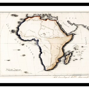 Alte Landkarte Afrika 1844 - Art Print - Vintage Poster - Antikes altes Bild - Retro Wandkunst Dekor - S - XXL MAF016
