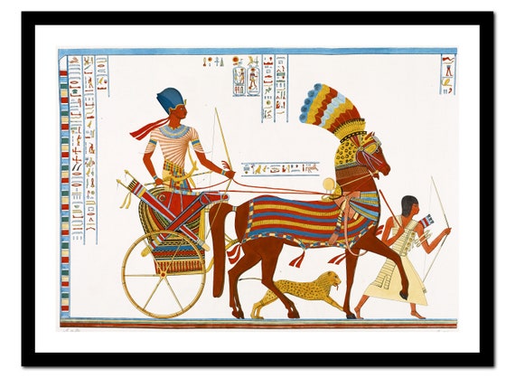 Egyptian Art Print Ancient Pyramid God Painting Vintage | Etsy