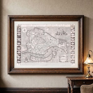 Venice Italy 1729 - Old Map Art Print - Historic City Plan - Venice Travel Architecture Decor - Antique Italian Wall Art MIT008