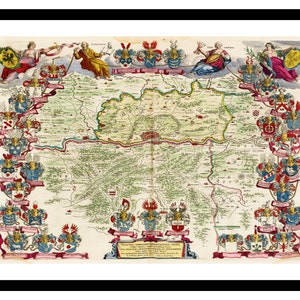 Mapa antiguo de Frankfurt Main Alemania Europa 1665 - Lámina artística - Póster vintage - Imagen antigua - Decoración de pared retro - S - XXL MDE011