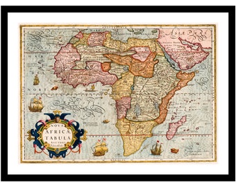 Old Map of Africa 1623 - Art Print - Vintage Poster - Antique Old Picture - Retro Wall Art Decor - S - XXL MAF018