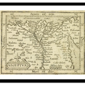 Ancienne carte du Caire Egypte Afrique 1603 - impression d'art - affiche vintage - tableau ancien antique - art déco mural rétro - S - XXL MAF013