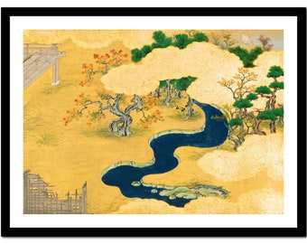 Japanese Art Print - Sea Ocean Wave Boat Painting - Vintage