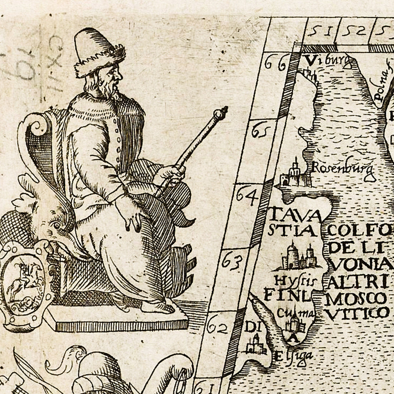 Moscow Russia 1566 - Old Antique Map - Art Print MRU002 - Etsy