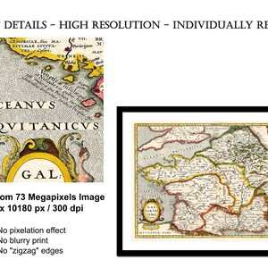 Old Map of France Europe 1657 - Art Print - Vintage Poster - Antique ...