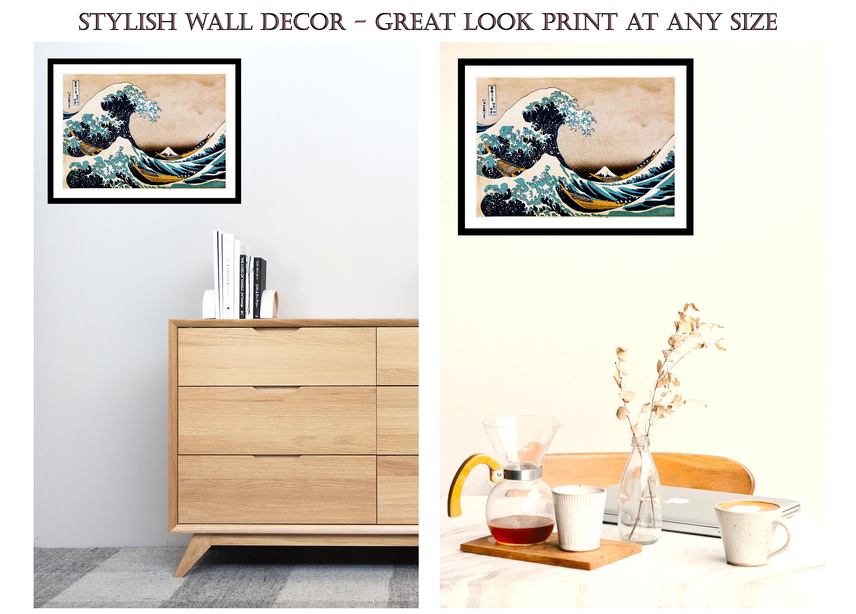 Japanese Art Print - Sea Ocean Wave Boat Painting - Vintage