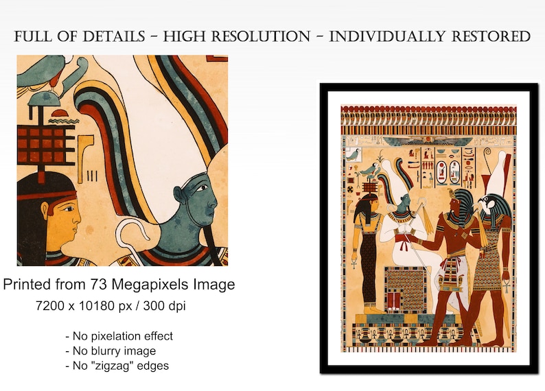 Egyptian Art Print - Ancient Pyramid God Painting - Vintage Poster ...