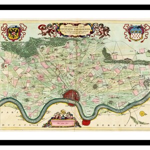 Alte Karte von Köln Deutschland Europa 1665 - Kunstdruck - Vintage Poster - Antik altes Bild - Retro Wandkunst Dekor - S - XXL MDE009