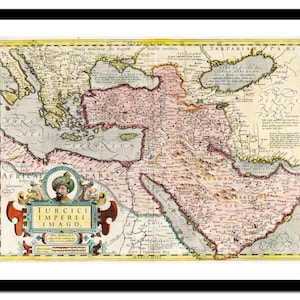 Alte Landkarte Osmanisches Reich Türkei Europa 1600 - Kunstdruck - Vintage Poster - Antik altes Bild - Retro Wand Kunst Dekor - S - XXL MTR001