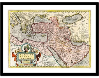 Old Map of Ottoman Empire Turkey Europe 1600 - Art Print - Vintage Poster - Antique Old Picture - Retro Wall Art Decor - S - XXL MTR001