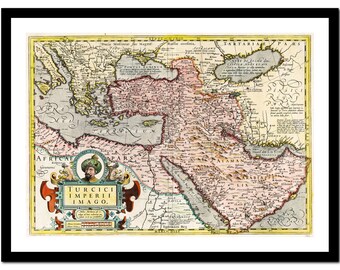 Old Map of Ottoman Empire Turkey Europe 1600 - Art Print - Vintage Poster - Antique Old Picture - Retro Wall Art Decor - S - XXL (M-eu 052)